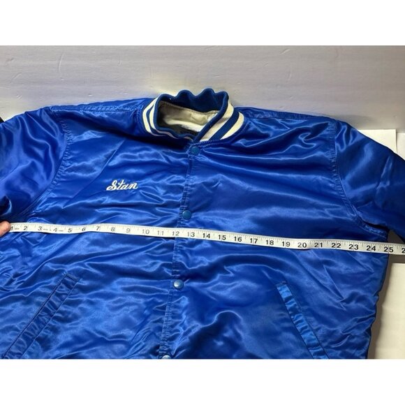 Vintage‎ (80s/90s) STARTER Blue Satin Jacket (Large) Made in USA - Picture 10 of 11